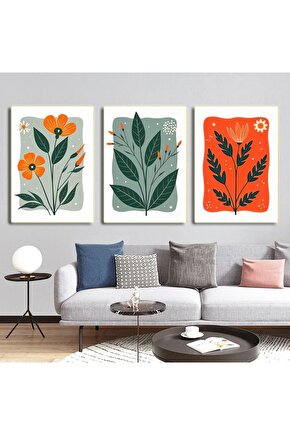 Matisse - Boho - Art Deco - Soyut - Doğa ( 3 lü Çerçevesiz ) Poster - Afiş - Tablo KR2C00122