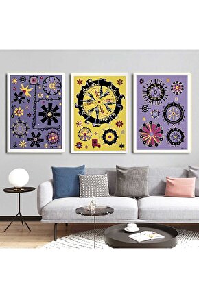 Matisse - Boho - Art Deco - Soyut - Doğa ( 3 lü Çerçevesiz ) Poster - Afiş - Tablo KR2C00252