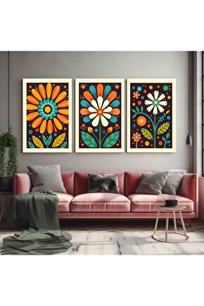 Matisse - Boho - Art Deco - Soyut - Doğa ( 3 lü Çerçevesiz ) Poster - Afiş - Tablo KR2C00933