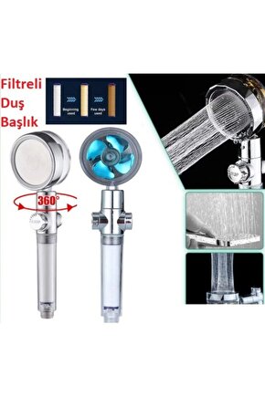 Filtreli Yüksek Basınçlı Pervaneli Duş Başlığı