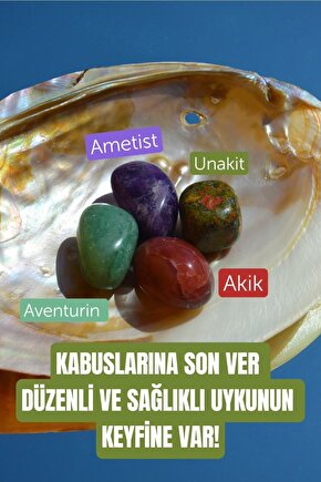 Kabus Ve Uyku Sorunu Doğal Taş Tumble Seti (ametist, Unakit, Akik, Aventurin)