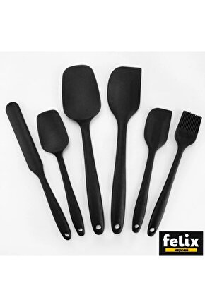 Siyah 6lı Silikon Spatula Mutfak Seti