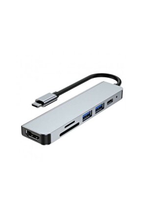 6 In 1 Type-c 3.1 Usb-c To Hdmı  2 Usb 3.0  Usb-c Pd  Sd  Tf