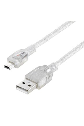 16731 Usb 2.0 Şeffaf Usb Ammini 5 Pin Kablo 5 Metre