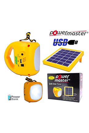 Powermaster Pm-33399 Tek Panelli Şarjlı Solar Işıldak Aydınlatma Seti