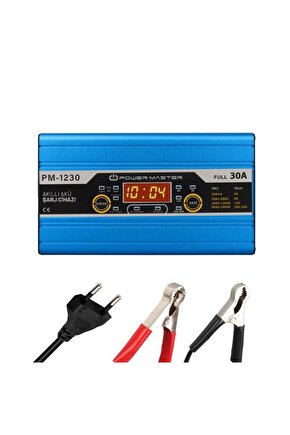 Power Pm-1230 12 Volt Max 30 Amper Lcd Ekranli Kuru - Asit - Jel Akü Şarj Cihazi