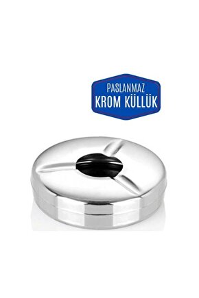 Dayanıklı Paslanmaz Metal Küllük - Kapaklı ve Pratik