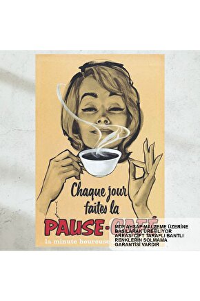 kahve molası ev mutfak kafe dekorasyon nostaljik vintage tarzda retro ahşap poster