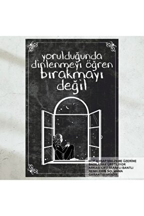 mücadeleyi bırakma cesaret motivasyon başarı sınav sözleri tablo retro ahşap poster