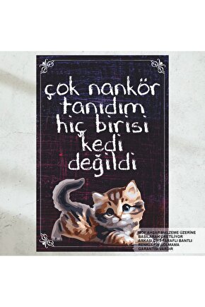 kediler nankör değildir kedi sözleri ev dekorasyon tablo retro ahşap poster