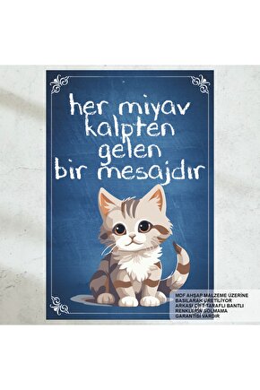 güzel kedi miyav ev dekorasyon tablo retro ahşap poster