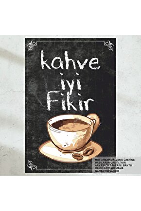 kahve iyi fikir ev mutfak kafe dekorasyon tablo retro ahşap poster