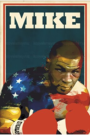 mike tyson pop art boks spor ev dekosrayon tablo retro ahşap poster