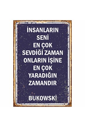 bukowski edebiyat sözler hediyelik ev dekorasyon tablo retro ahşap poster