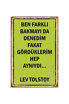 lev tolstoy ilham verici sözler edebiyat şiir ev dekorayon tablo hediyelik retro ahşap poster