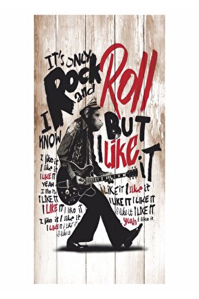 rock and roll gitar çalan komik maymun müzik ev dekorasyon tablo mini retro ahşap poster