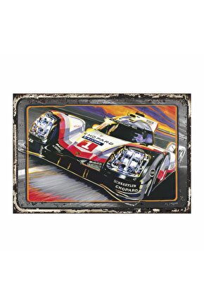 919 Tribute & 3 X Le Mans Winner klasik yarış arabası retro vintage ahşap poster