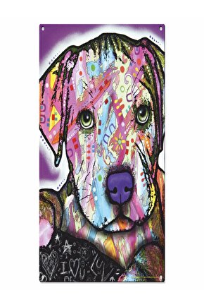 pop art köpek patili dostumuz mini retro ahşap poster