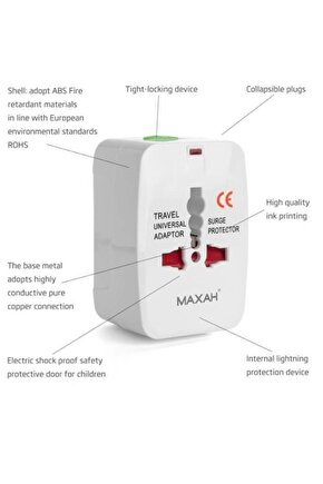 Mekke Medine Umre Priz Çevirici Universal Fiş Dönüştürücü Adaptör Tüm Ülkelere Uygun