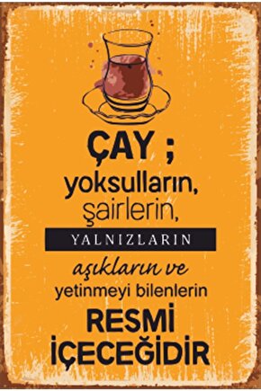 Çay Yoksulları Şairlerin Yalnızların Mutfak Retro Ahşap Poster