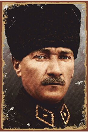 Mustafa Kemal Atatürk Retro Ahşap Poster