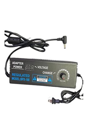 3 - 24 Volt Arası Ayalanabilir 5000 Miliamper 5.5 X 2.5 Uçlu Potans Ayarlı Adaptör