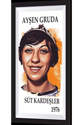 Ayşen Gruda Yeşilçam Temalı Çerçeve Görünümlü Mini Ahşap Poster