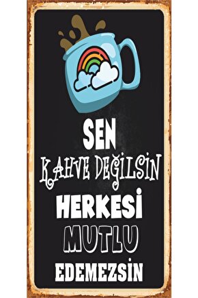 Kahve Sözleri Mini Retro Ahşap Poster