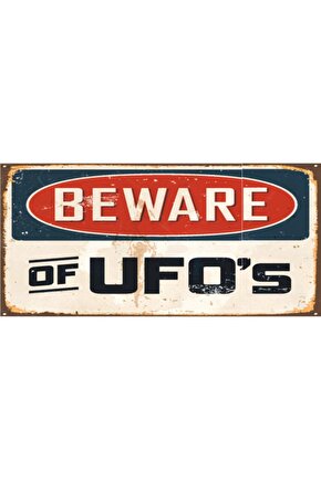 Dikkat Ufo Mini (10 Cm X 20 Cm) Retro Ahşap Poster