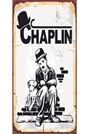 Charlie Chaplin (10 Cm X 20 Cm) Mini Retro Ahşap Poster