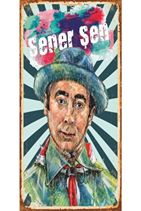 Şener Şen Yeşilçam (10 Cm X 20 Cm) Mini Retro Ahşap Poster