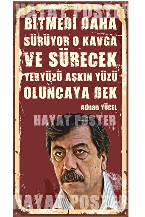 Adnan Yücel Edebiyat Şair Retro Vintage Ahşap Poster