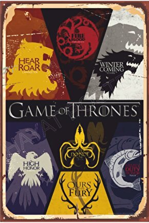 Game Of Thrones Retro Ahşap Poster