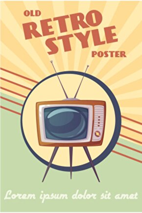 Retro Televizyon Retro Ahşap Poster