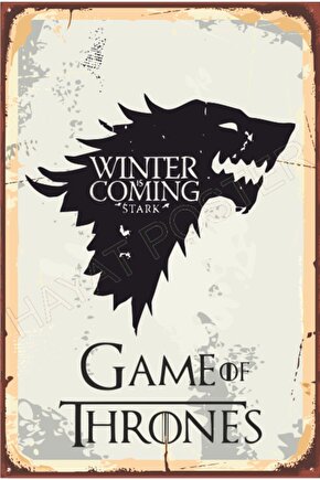 Game Of Thrones Winter Is Coming Retro Ahşap Poster