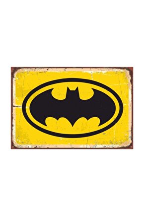 Batman Logo Retro Vintage Ahşap Poster