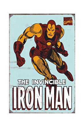 Iron Man Retro Vintage Ahşap Poster 2030014