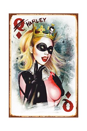 Harley Quin Retro Vintage Ahşap Poster 2030026