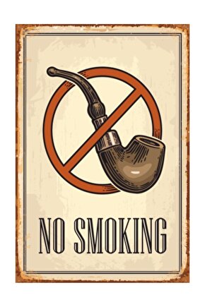 No Smoking Retro Vintage Ahşap Poster