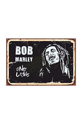 Bob Marley One Love Retro Vintage Ahşap Poster