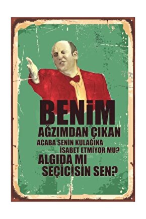 Leyla ile Mecnun İsmail Abi Retro Vintage Ahşap Poster