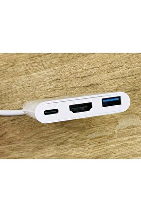 Usb (type-c To 5in1 Usb 3.0 Hdmi) Hub Adaptör Çoklayıcı Type C USB-3.0 Çevirici Kablolu Model