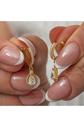 Himarry Gümüş Sallantılı Gold Damla Kadın Küpe