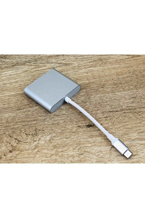 Macbook Uyumlu 4k Type C To 3 Portlu Hdmı Usb Type-c Çevirici Adaptör Honor Samsung Note Nexus