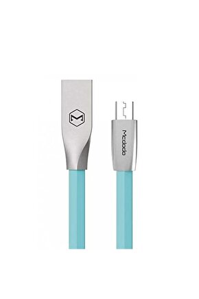 Ca-1252 2.4a 1mt Çinko Alışım Yassı Dörtgen Micro Usb Data Mavi