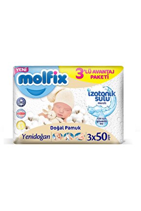 İzotonik Sulu Mendil Yenidoğan 50X3 (3lü Promosyon Paketi) x 6 PAKET - 900Adet