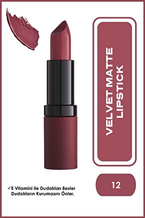 Velvet Matte Lipstick No: 12 Rose - Mat Ruj - 8691190466121