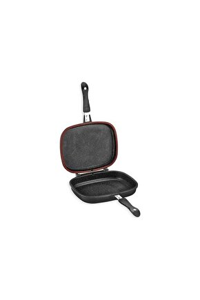 Kare Granit Double Grill Pan 32 Cm Siyah