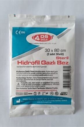 Steril Hidrofil Gazlı Bez 30x80cm (2 Adet 30x40) ( 10luk Paket Fiyatıdır )