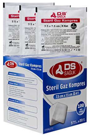 DS SAĞLIK STERİL GAZ KOMPRES 7,5CMX7,5CM 100 ADET